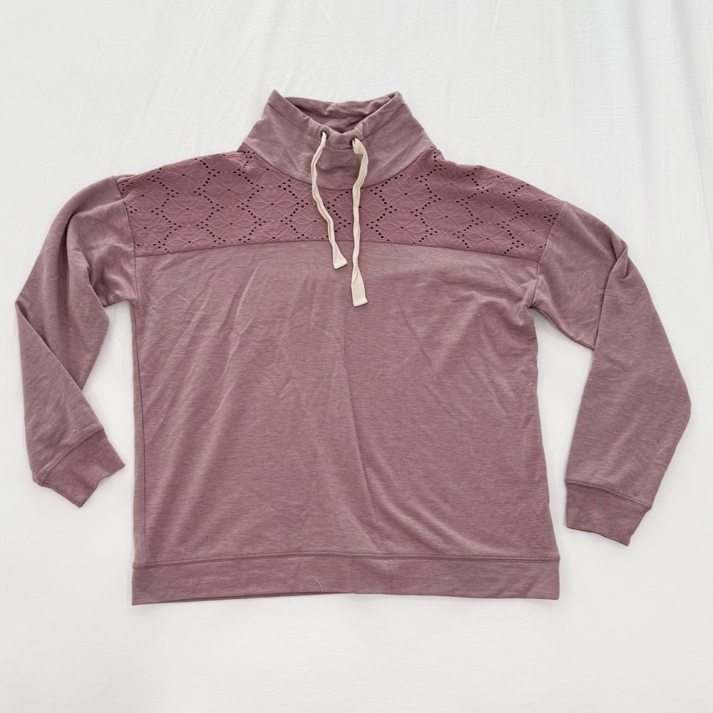 Maurices Dusty Pink Hoodie with Lace Accents